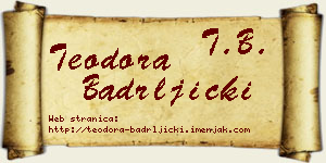 Teodora Badrljički vizit kartica
